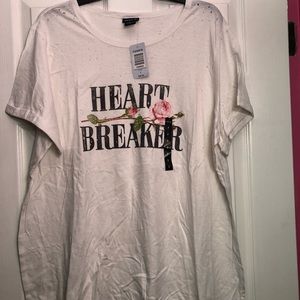 Torrid: “Heartbreaker” Shirt with holes and roses